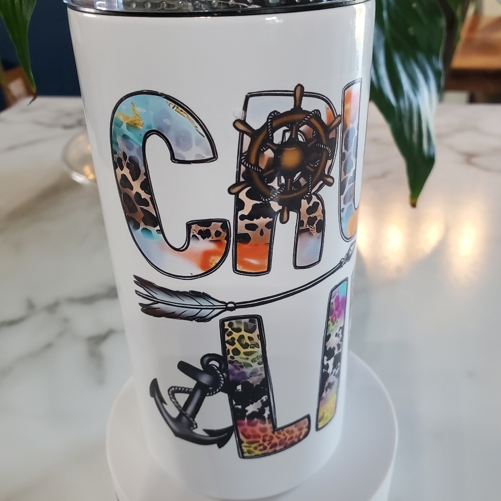 Cruise Life 4 in 1 Can Cooler 14oz Tumbler 🎉sale